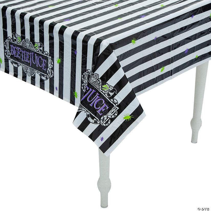 108&quot; x 54&quot; Beetlejuice&amp;#8482; Rectangle Disposable Plastic Tablecloth Image