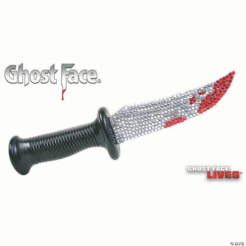 11 1/2&#8221; Ghost Face<sup>&#174;</sup> Bling Knife with Rhinestone Costume Accessory Image