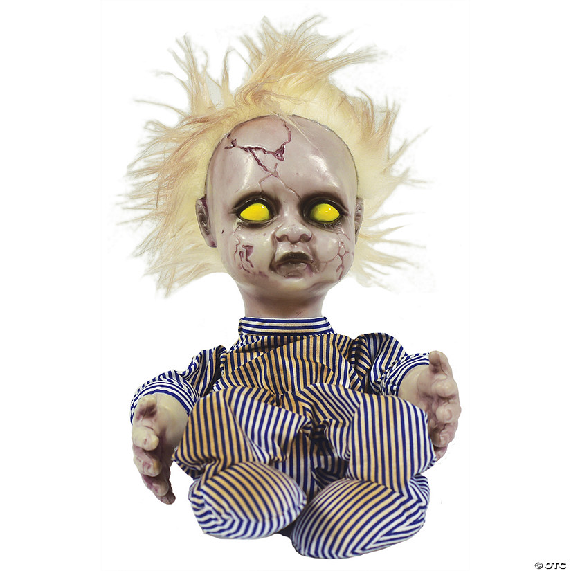 11" Animated Creepy Doll Halloween Decoration Image