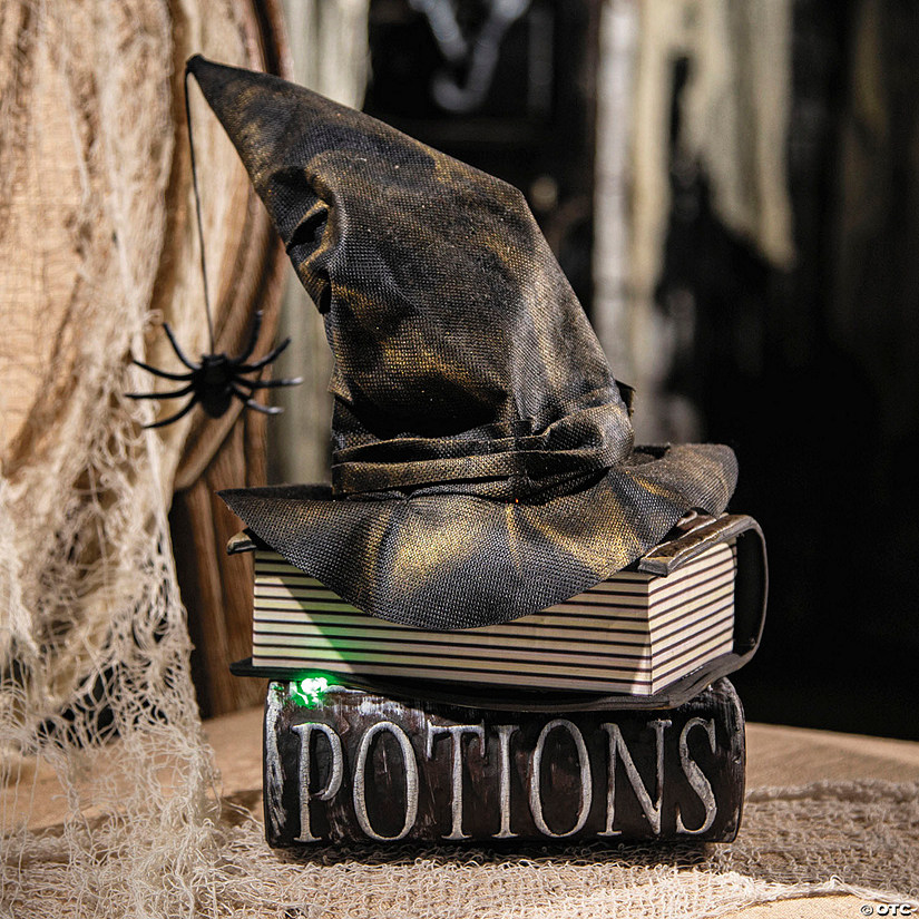 11&quot; Animated Witch Hat Tabletop Halloween Decoration Image