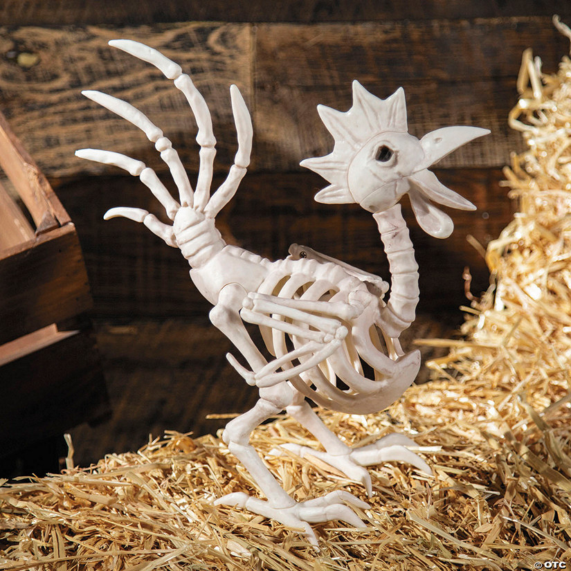 12 1/2" Rooster Skeleton Halloween Tabletop Decoration Image