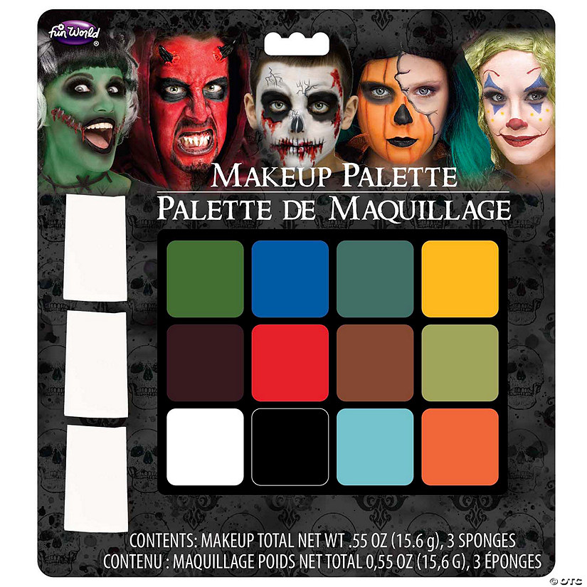 12-Color Oil-Based Makeup Palette with Sponges Image