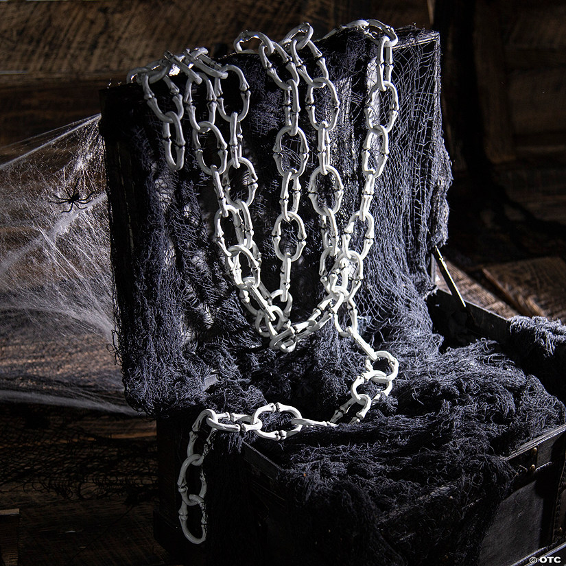 12 Ft. Grey Plastic Bone Link Chain Halloween Decoration Image