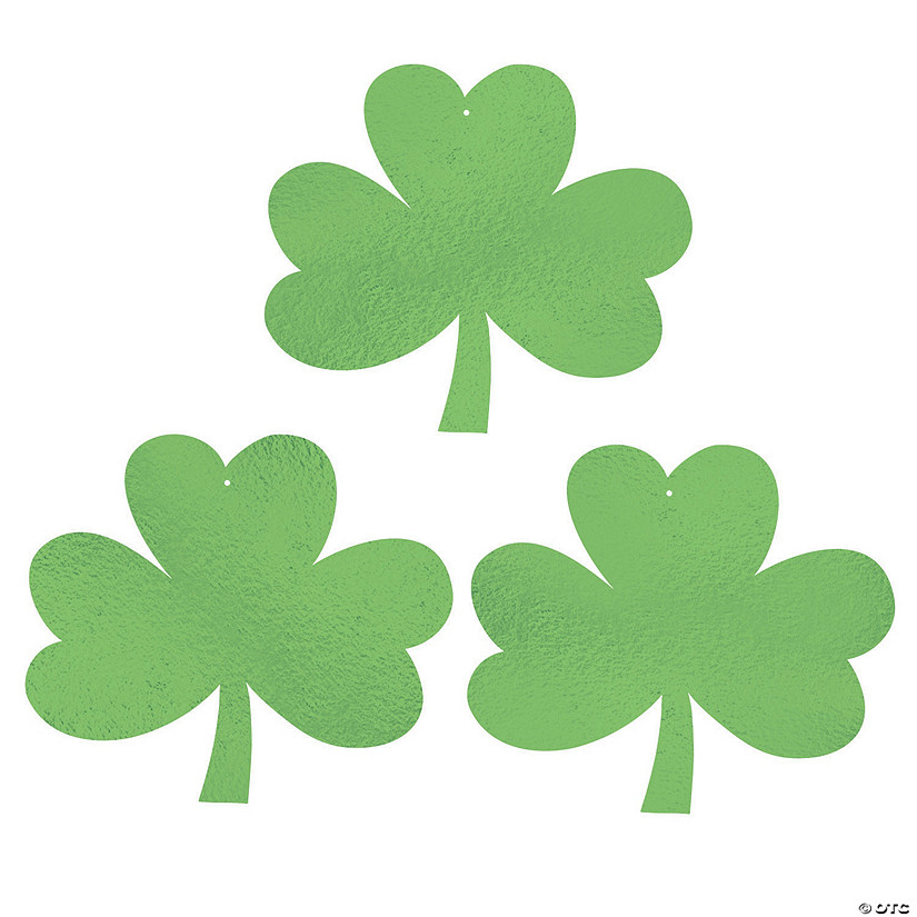 12" Green Metallic Shamrocks - 12 Pc. Image