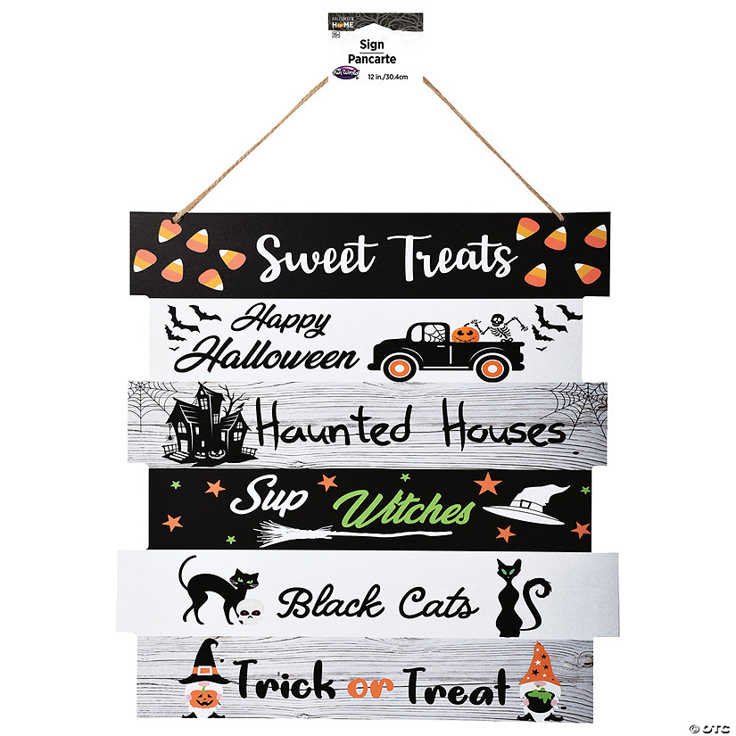 12" Wooden Home Sweet Treats Sign Halloween D&#233;cor Image