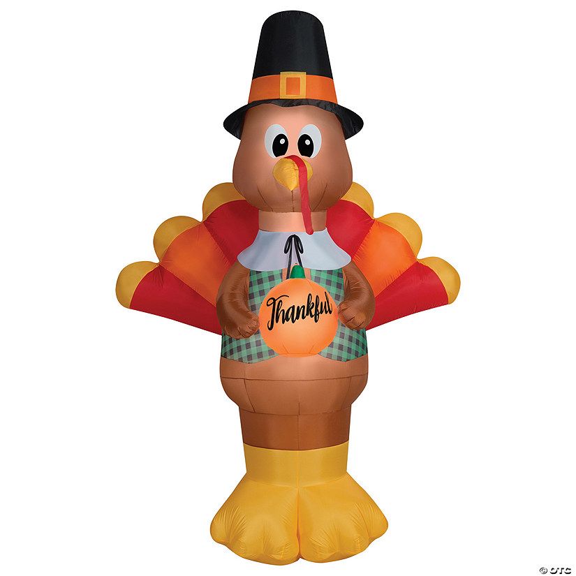 120" Airblown Inflatable Giant Thankful Turkey Fall Outdoor Yard Decoration Image