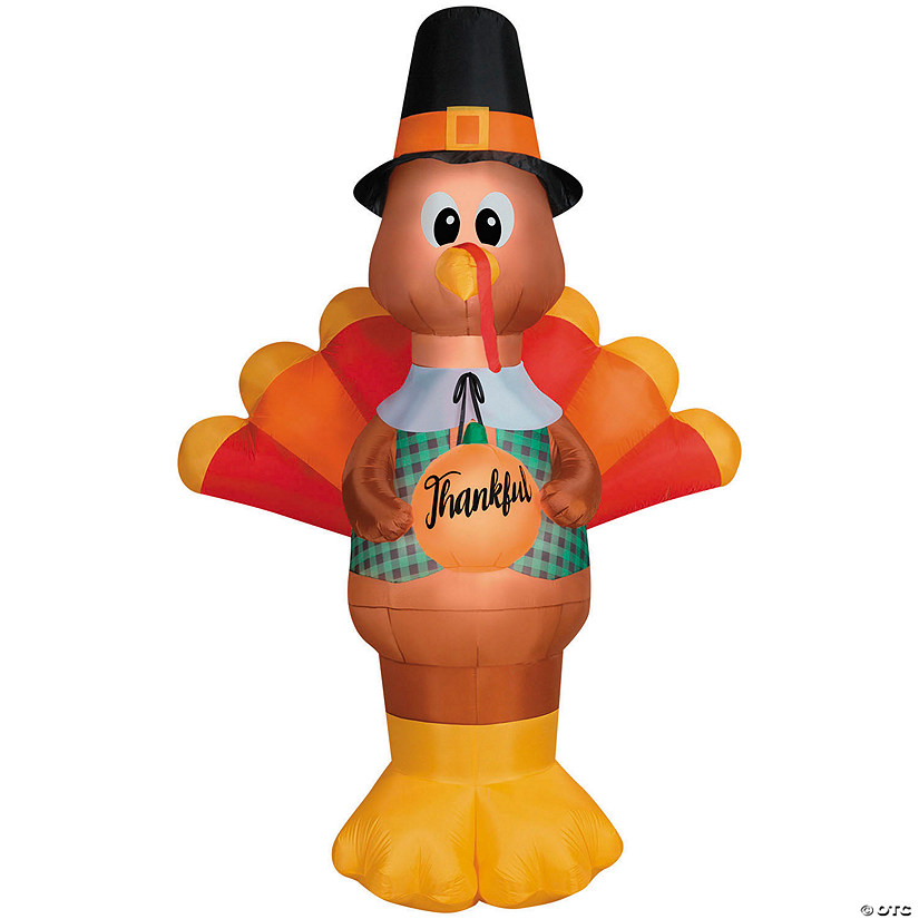 120&quot; Airblown Inflatable Giant Thankful Turkey Fall Outdoor Yard Decoration Image