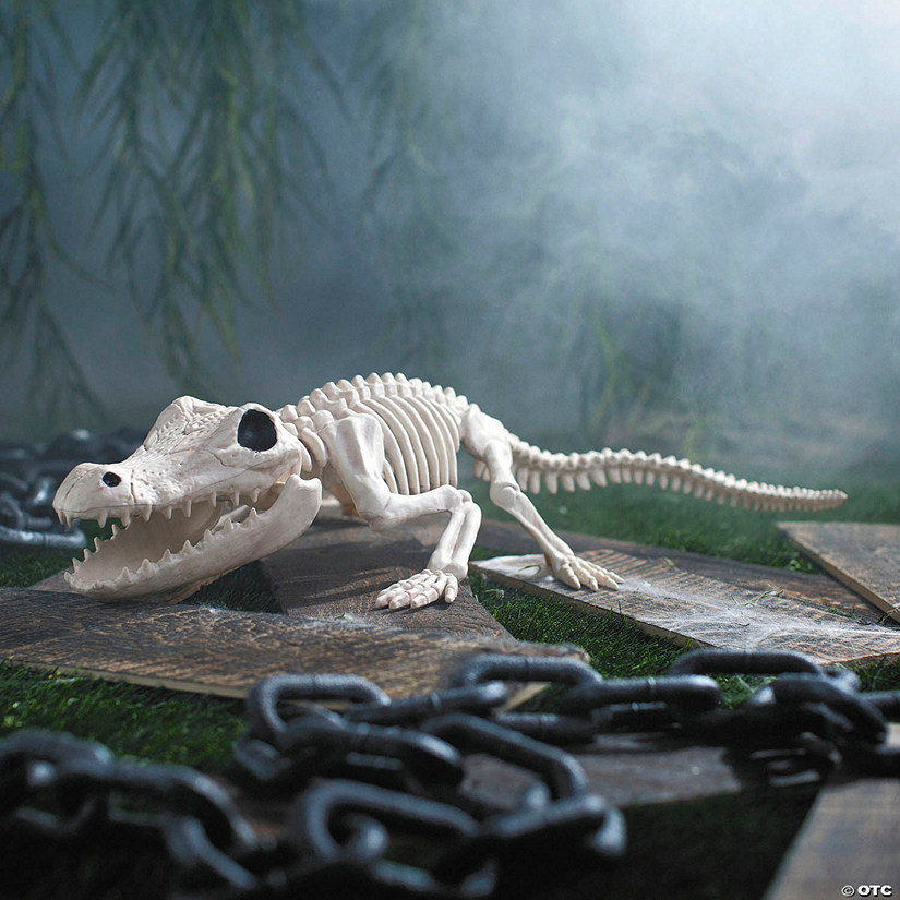 13 1/2" Crocodile Skeleton Halloween Decoration Image