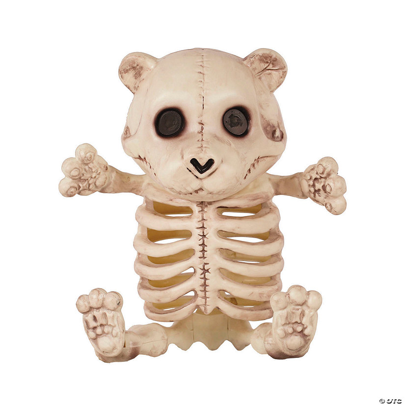 13 1/4" Sitting Bear Plastic Skeleton Halloween Tabletop Decoration Image