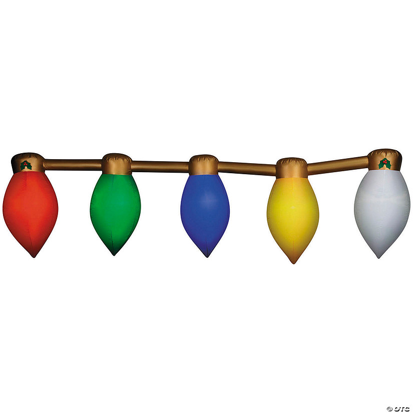 13 Ft. 5 3/4" Airblown&amp;#174; Inflatable Hanging Multicolor Christmas Lightbulb String Image