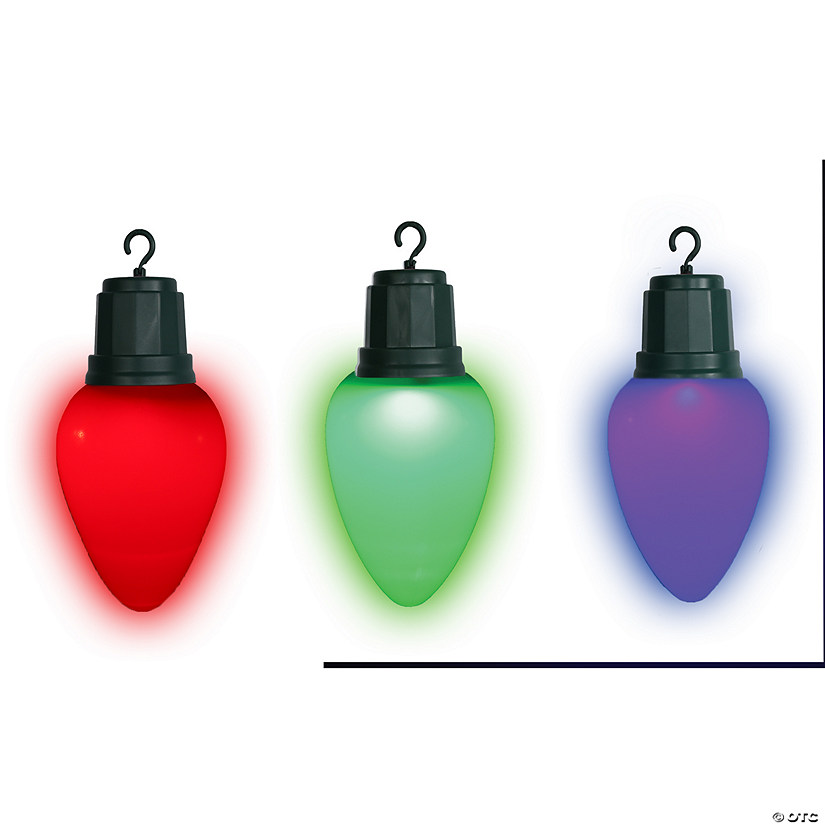 13" Hanging Christmas Light Bulb Set with Timer - 3 Pc. Image