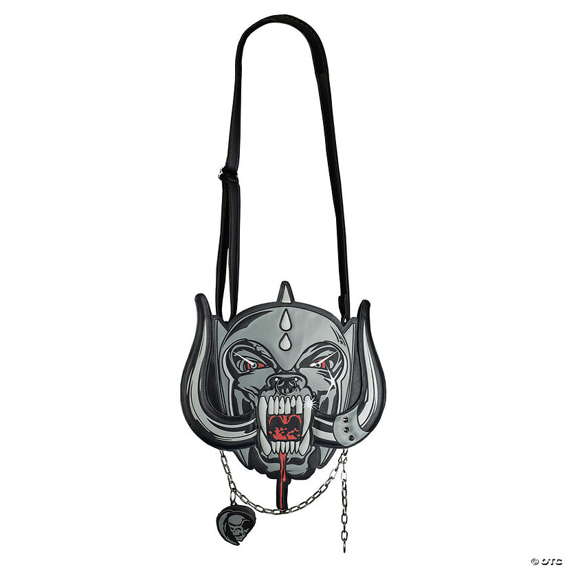13" Mot&amp;#246;rhead Warpig Head Vegan Leather Bag with Skull Coin Purse Image