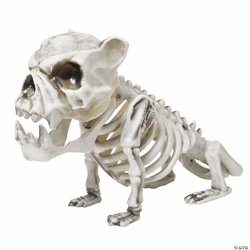 13&quot; Plastic Skele-Bulldog Halloween Decoration Image