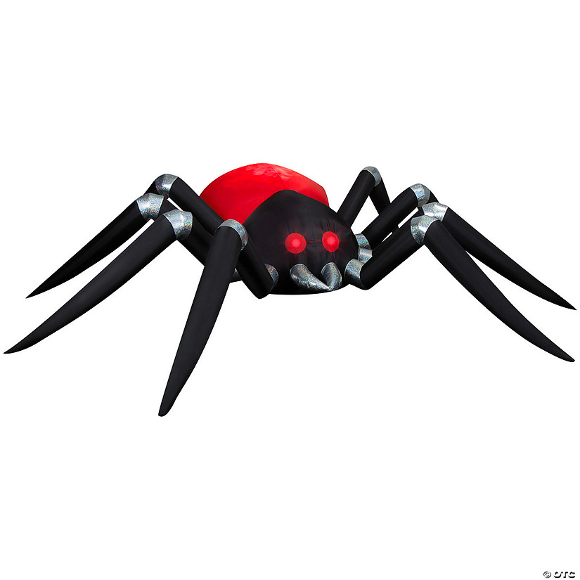 14 Ft. 6" Airblown&#174; Blowup Inflatable Giant Black & Red Spider with Fire & Ice&#8482; Projection Halloween Outdoor Yard Decoration Image