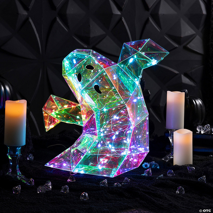 15 3/4" Halloween Multicolor Prismatic Ghost Light-Up LED Light Image