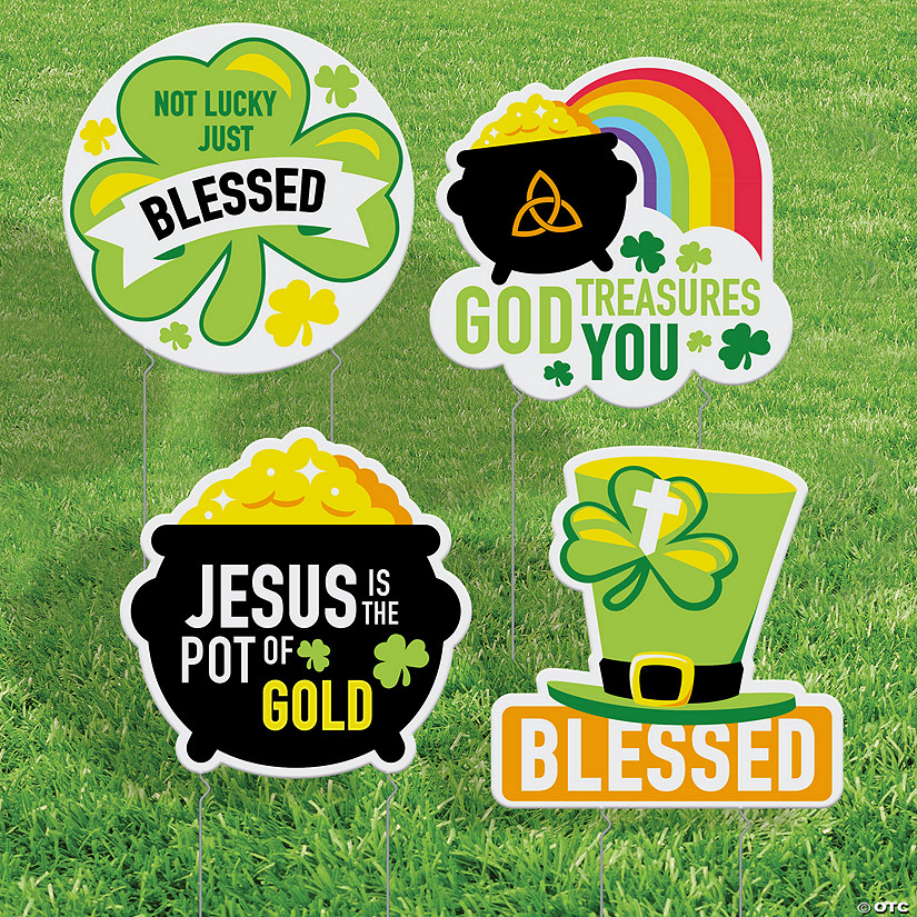16" x 16" Religious St. Patrick's Day Yard Signs - 4 Pc. Image