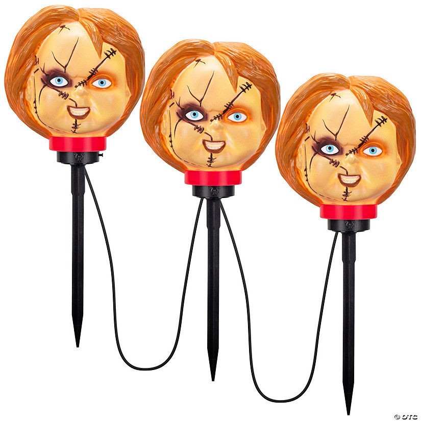 17" Chucky Halloween Pathway Yard Stakes with Sound Image
