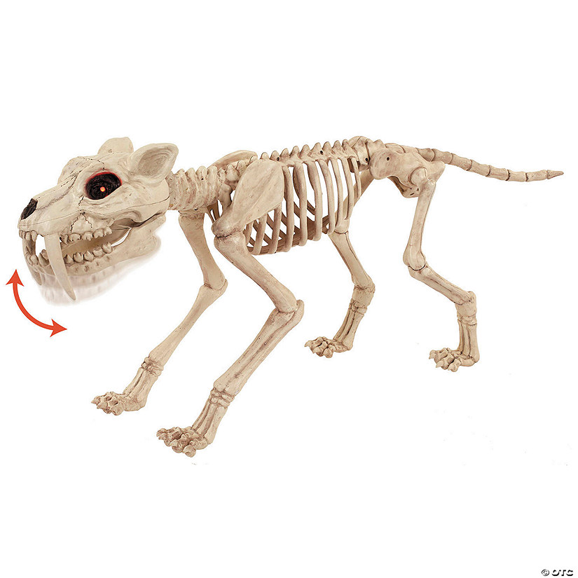 18 1/2" Animated Light-Up Tiger Skeleton Halloween Decoration Image