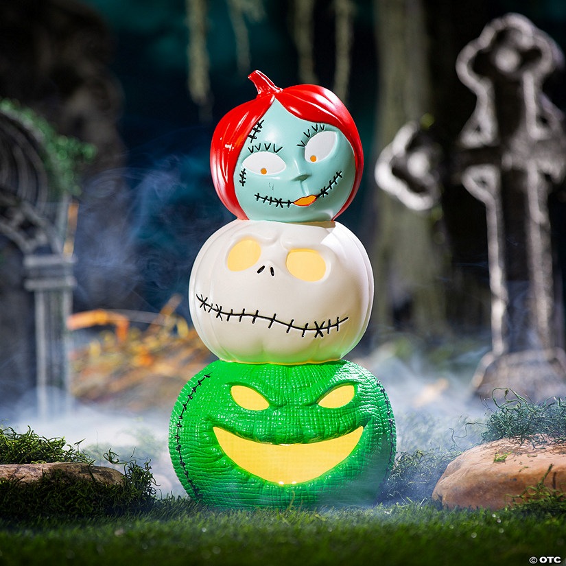 18 1/2" The Nightmare Before Christmas&#8482; Light-Up Jack, Sally & Oogie Boogie Decoration Image