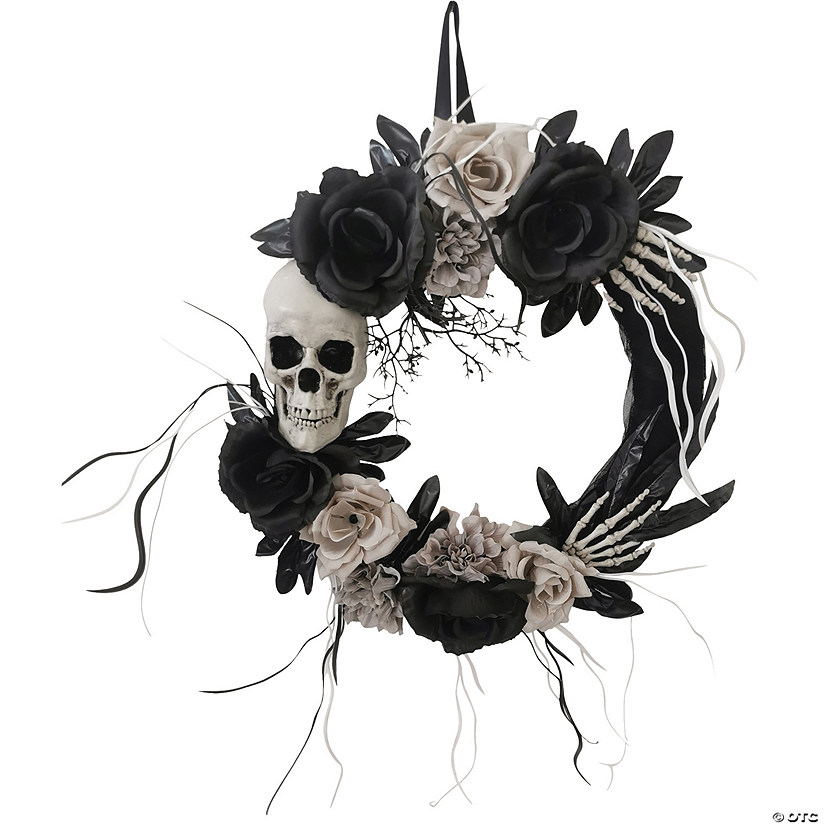 18" Skull & Roses Wreath Image