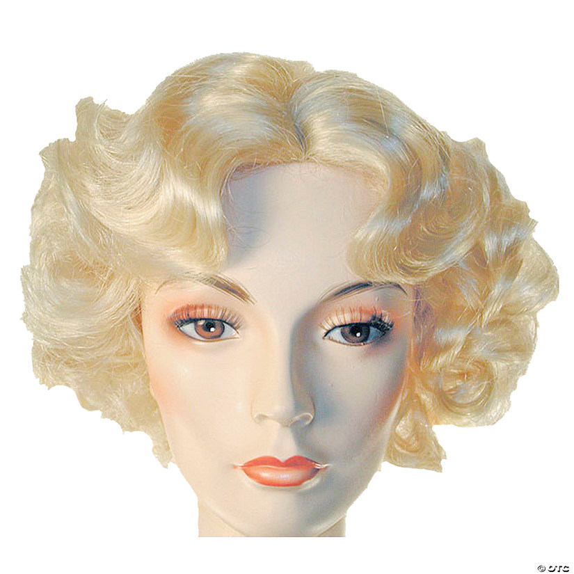 1930's Finger-Waved Short Pageboy Wig - Platinum Blonde 613 Image