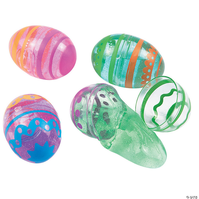 2 1/2" Bright Putty-Filled Plastic Easter Eggs - 12 Pc. Image