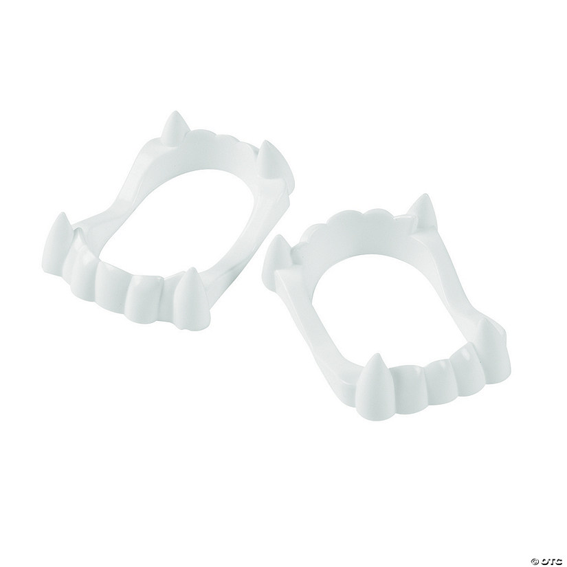 2 1/2" Bulk 72 Pc. White BPA-Free Plastic Vampire Fangs Accessory Image