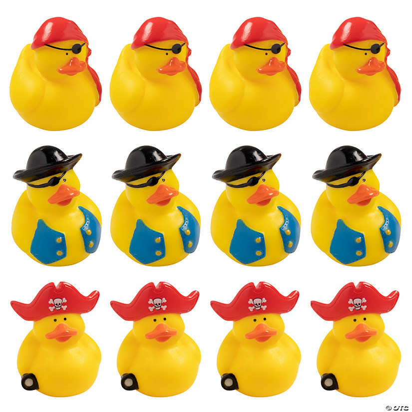 2&quot; Classic Jolly Pirate Yellow Rubber Ducks - 12 Pc. Image