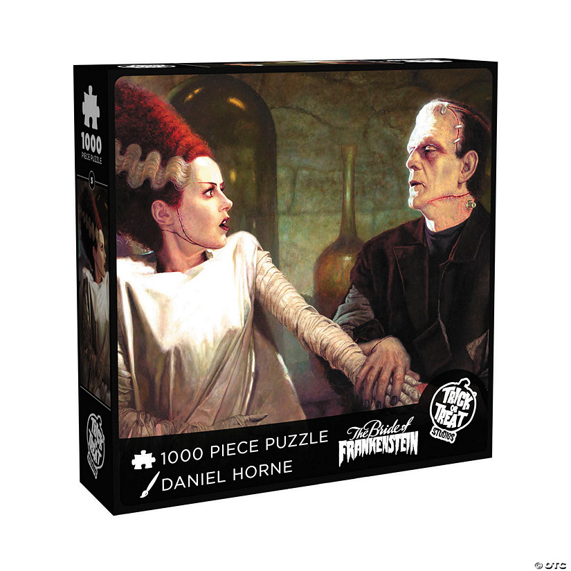 20" x 27" The Bride of Frankenstein&#8482; Frankenstein with Bride 1000 Piece Jigsaw Puzzle Image