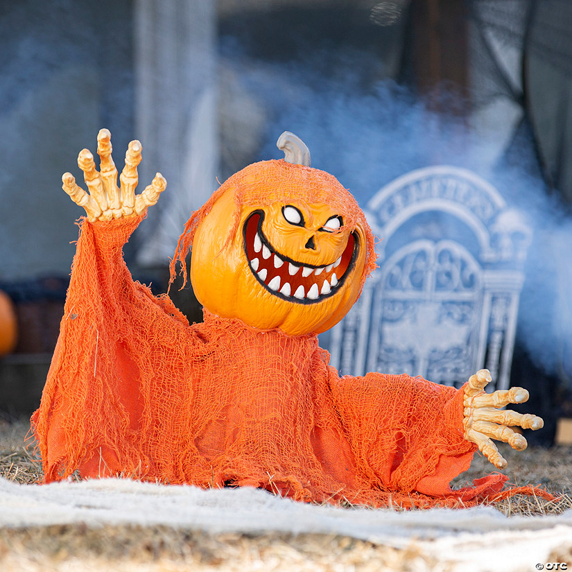 20" x 47" Animated Pumpkin Man Groundbreaker Halloween Decoration Image