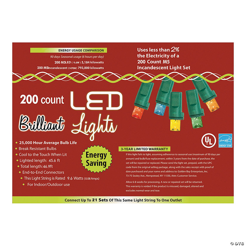 200-Count M5 Multicolor Christmas String Lights Image