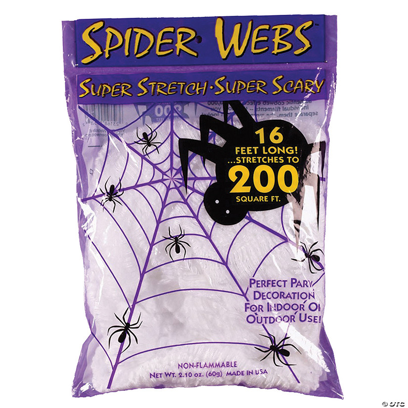 200 Sq. Ft. Super Stretch Spider Web Halloween Decoration Image