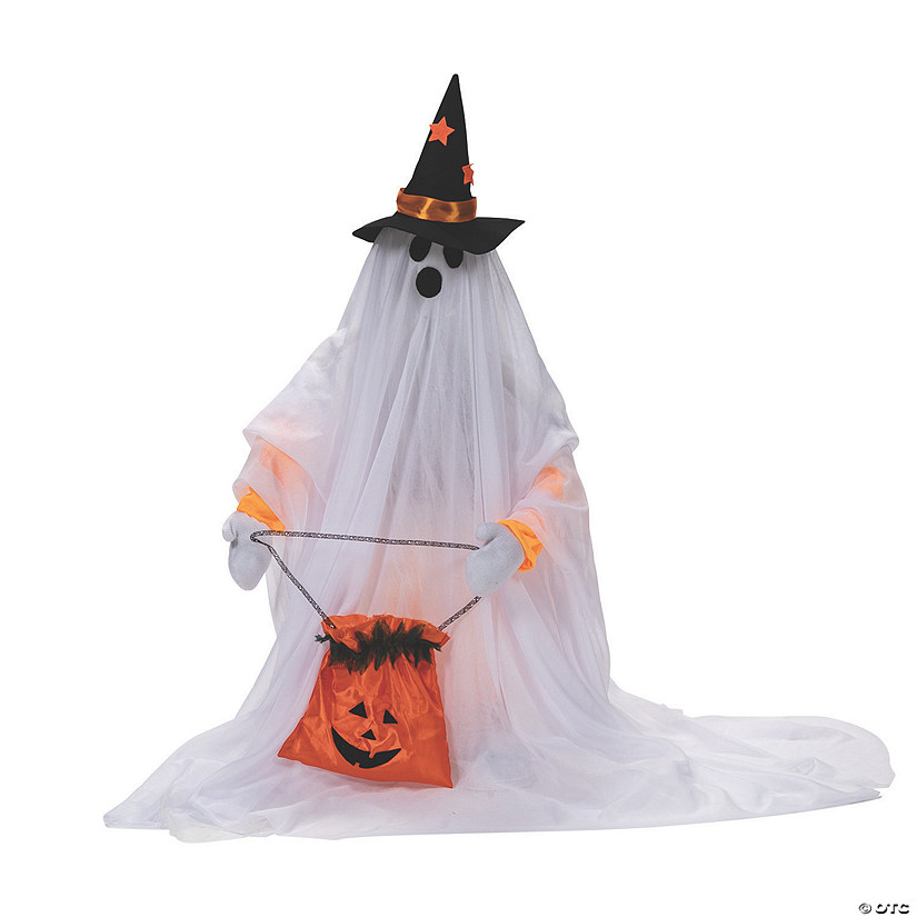 22" Cute Standing Animated Ghost Halloween Decoration Image