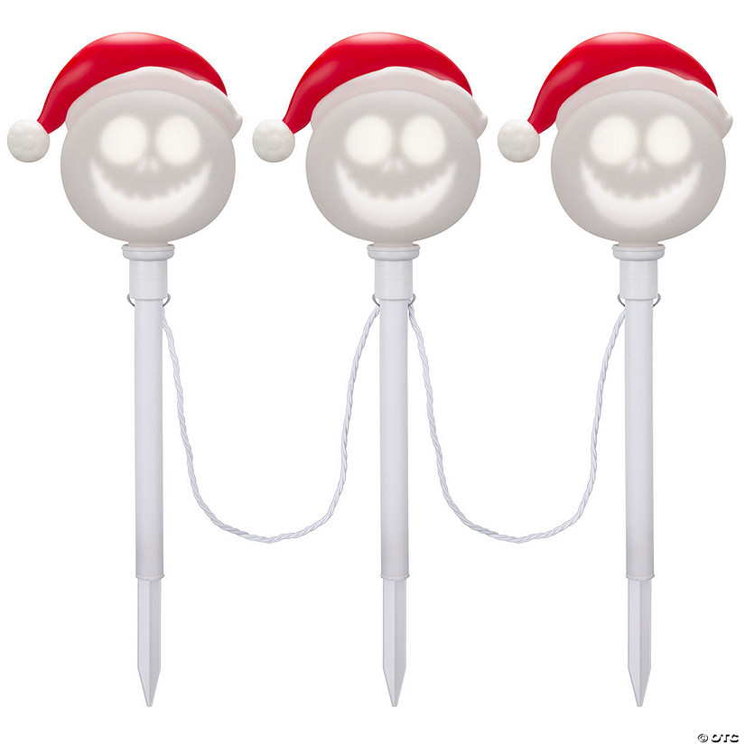 22"  Lightshow<sup>&#174;</sup> EmoteGlow&#8482; The Nightmare Before Christmas Jack with Santa Hat Yard Stakes Image