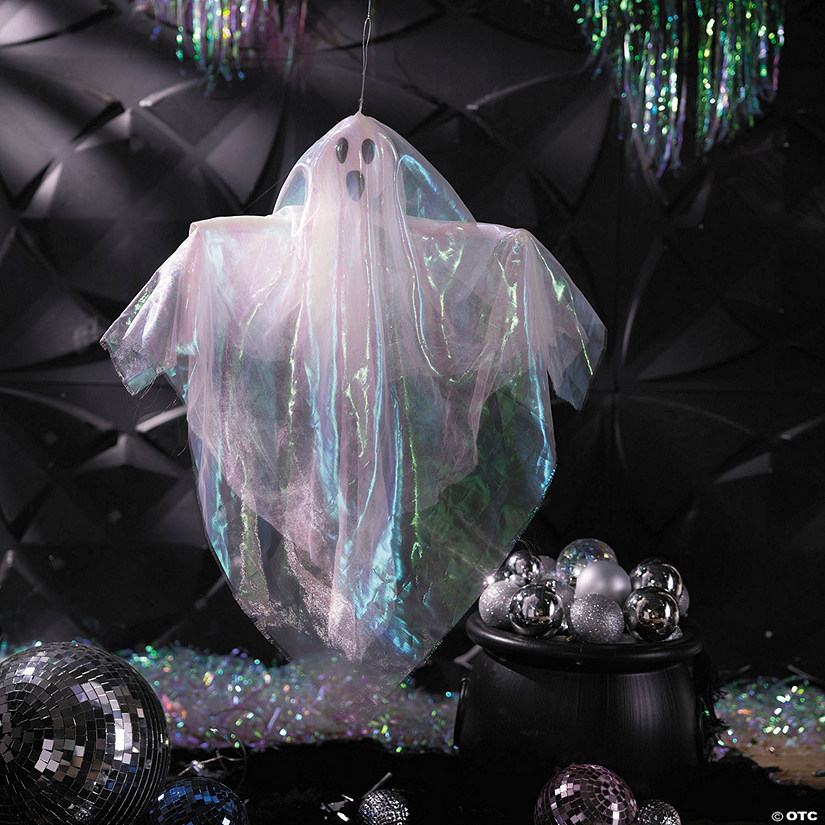 23 1/2" Hanging White Ghost Halloween Decoration Image