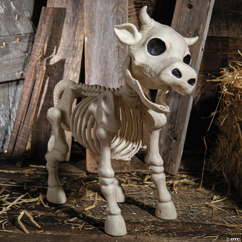 23" Standing Cow Skeleton Halloween Decoration Image