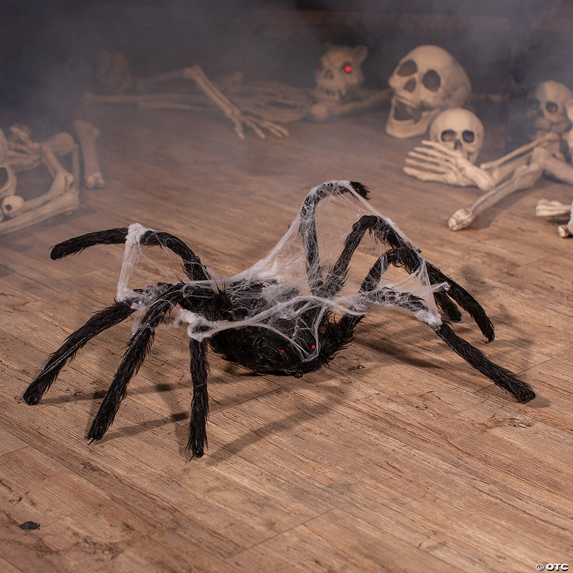 24" Animated Walking Spider with Web Halloween Decoration Image