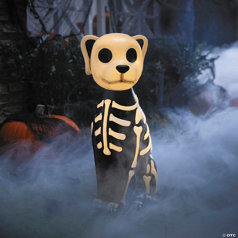 24&quot; Light-Up Skeleton Dog Blow Mold with C7 LED Halloween Decoration Image