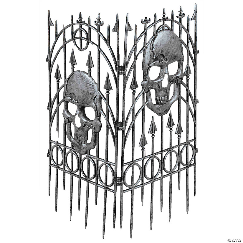 24" x 36" Silver Skull Fence Decoration - 2 Pc. Image