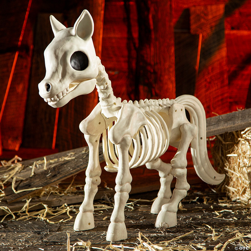 25" x 23" Standing Pony Plastic Skeleton Halloween Decoration Image