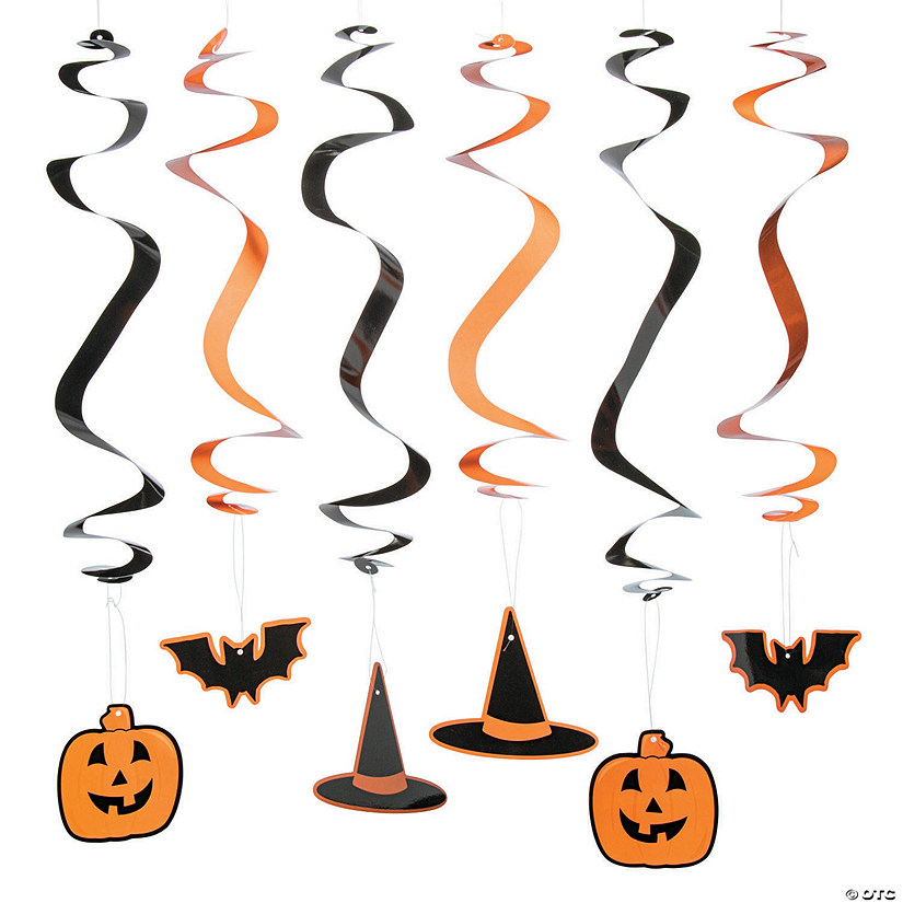 26" Hanging Swirl Halloween Decorations - 24 Pc. Image