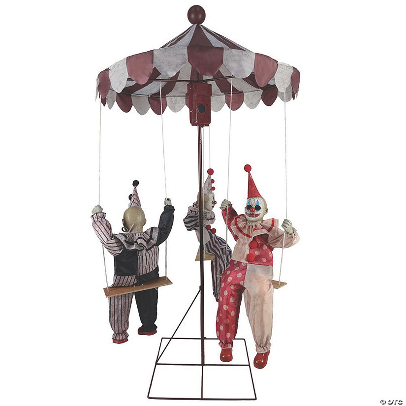 28" Animated Clown-Go-Round Halloween Decoration Image