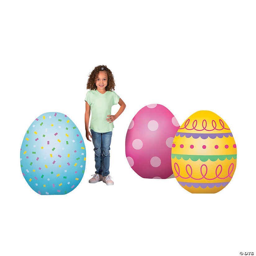 29 1/2" Easter Egg Cardboard Cutout Stand-Ups - 3 Pc. Image