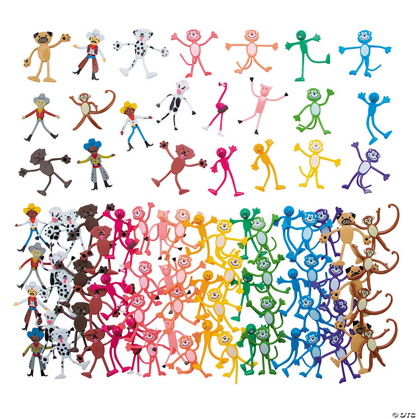 3 3/4" - 5 1/2" Bulk 96 Pc. Mega Vinyl Bendable Character Assortment Image
