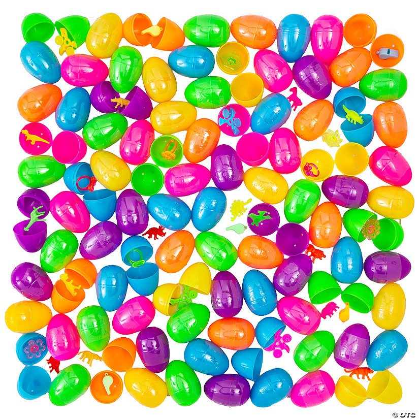 3" Bulk 1000 Pc. Toy-Filled Plastic Easter Egg Assortment Image
