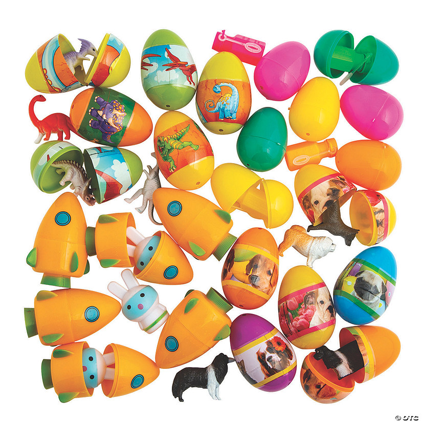 3" Bulk Toy-Filled Plastic Easter Egg Assortment Image
