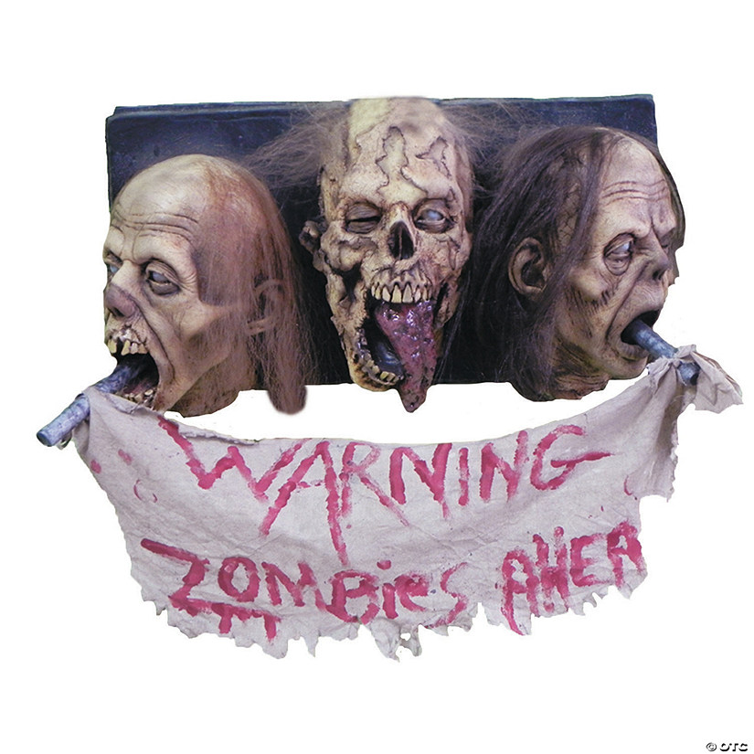 3-Faced Zombie Wall Plaque Halloween Decoration Image