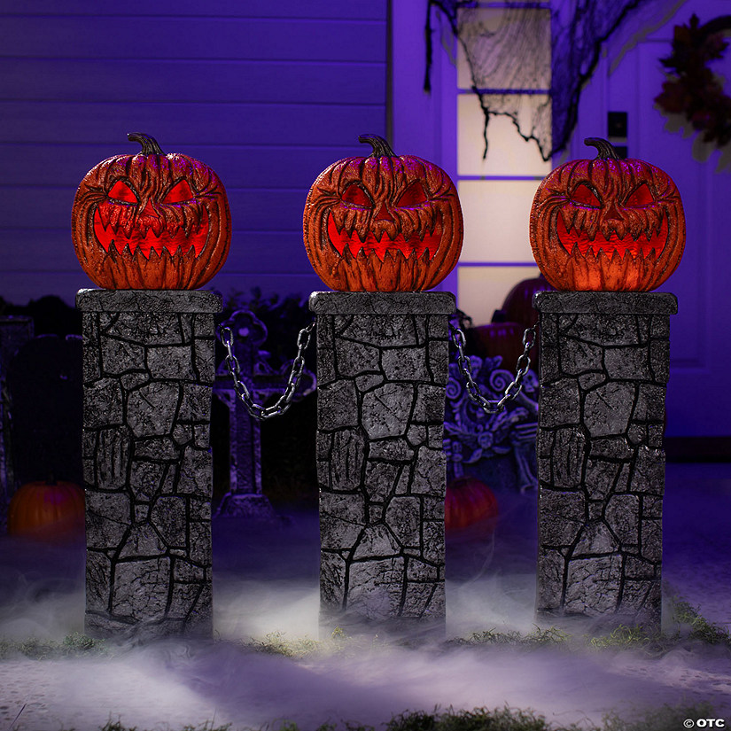 3 Ft. x 4 Ft. Pumpkin Fence Halloween Decoration Image