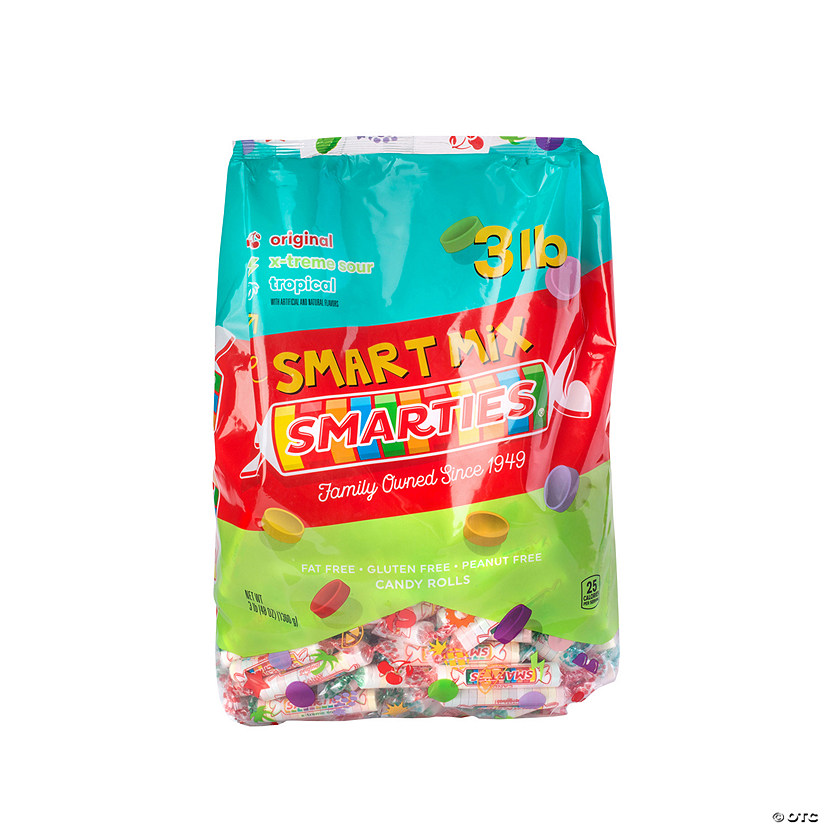 3 lbs. Bulk 180 Pc. Smarties&lt;sup&gt;&amp;#174;&lt;/sup&gt; Candy Rolls Original, Sour &amp; Tropical Smart Mix Bag Image