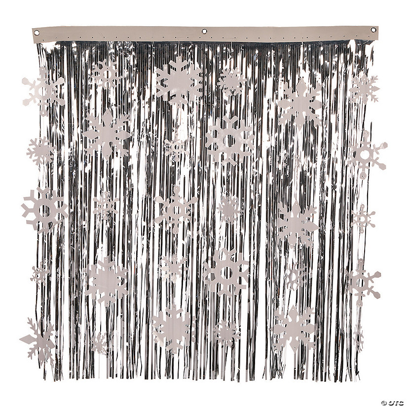 3' x 3' Snowflake Metallic Fringe Curtain Image